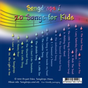 Songdrops 1: 20 Songs for Kids. Front Cover